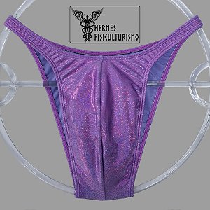 Sunga Bodybuilder Lilás Brilhante Holográfica - Corte Pró