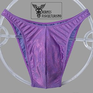 Sunga Bodybuilder Lilás Brilhante Holográfica - Corte Tradicional