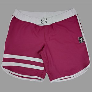 Bermuda Men's Physique Curta Cereja com Branco e Listras