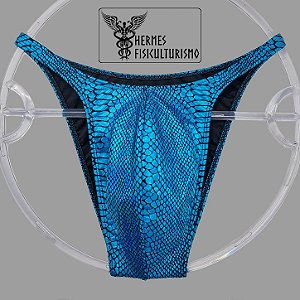 Sunga Bodybuilder Turquesa Escama de Cobra - Corte Pró