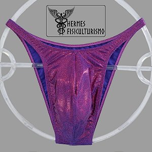 Sunga Bodybuilder Uva Brilhante Holográfico - Corte Pró
