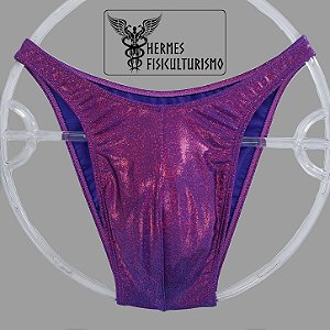 Sunga Bodybuilder Uva Brilhante Holográfico - Corte Tradicional
