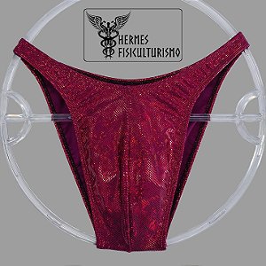 Sunga Bodybuilder Cereja Holográfico - Corte Tradicional