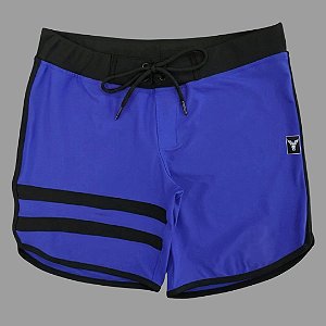 Bermuda Men's Physique Curta Azul Royal com Preto e Listras