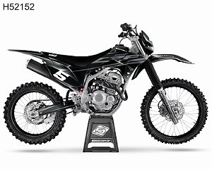 Kit Gráfico Adesivo Crf 230 0,20mm Moto Trilha Preto 2018