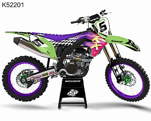 KIT GRÁFICO KX 450 F 2019 A 2022 - KX 250 F - 2021 A 2022 - FACTORY 96 - K52201