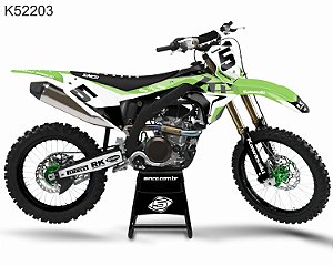 KIT GRÁFICO KX 450 F 2019 A 2022 - KX 250 F - 2021 A 2022 - GREEN AND BLACK - K52203