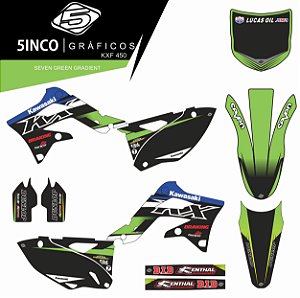 Kit Adesivo 3M Seven Green Gradient KXF 450