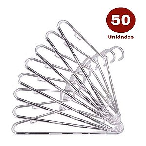 Cabide Fixo Fino em Acrílico- Kit 50 Unidades