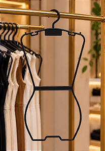 Cabide Silhueta em Plástico Preto - KIt 10 Unidades