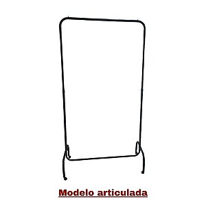 Arara Cabideiro Articulada (Abre e Fecha) de Chão Preta - 1 Metro