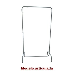 Arara Cabideiro Articulada (Abre e Fecha) de Chão Branca - 1 Metro