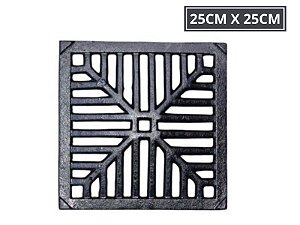 Grelha de Ferro Fundido Quadrada 25x25 cm – Fundição São Geraldo