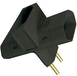 PLUGUE T 3 SAÍDAS 2P 10A 250V PB PRETO 690651 - LEGRAND PIAL