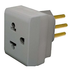 ADAPTADOR 2P+T 10A 250V 690662 CINZA PIAL