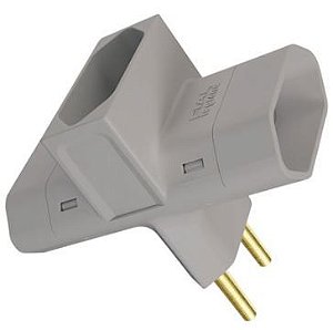 PLUGUE T 3 SAÍDAS 2P 10A 250V PB CINZA 690652 - LEGRAND PIAL