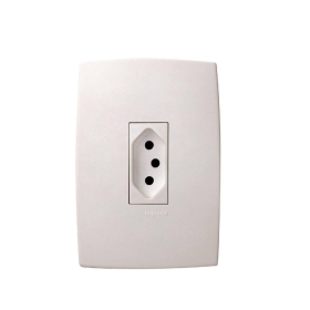 Tomada 2P+T 10A 4x2 Vertical Branco – Pial (Código 615076)