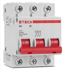Disjuntor SD63 63A 3P Curva C 3kA – Steck (SDD63C63)