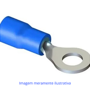 Terminal Argola Azul 6 mm com Furo de 1/4" – Para Cabos 1,5 a 2,5 mm²