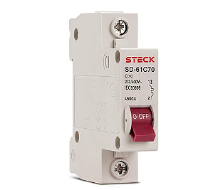 Disjuntor Steck SD61 70A 1P Curva C 4,5kA