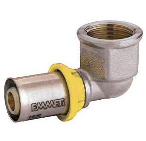 COTOVELO FÊMEA PARA GÁS 1/2"X16MM PRENSAR 28195040 EMMETI