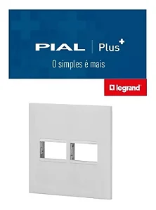 PLACA 4X4 1+1 POSTO BRANCA  618511BC PIAL PLUS+ LEGRAND