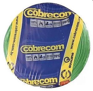 CABO FLEXÍVEL COBRECOM 10MM  750V VERDE 100 METROS