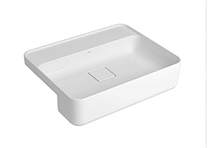 Cuba Semi-Encaixe Retangular com Mesa de 50cm L.63050.M.17 Branco Deca