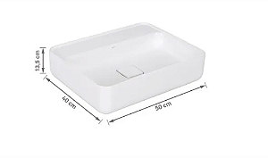 Slim L.13050.M.17 Cuba de Apoio Retangular para Mesa 50cm Branca Deca