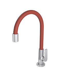 Torneira Cozinha Mesa Deca Motion Cromada e Terracota 1167.C23.TC