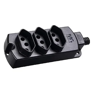 Tomada Múltipla Tripla 2P+T 20A Preto Margirius