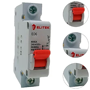 Disjuntor Unipolar Curva C 80A 10kA ED101C80A – Elitek