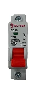 Disjuntor Unipolar Curva C 70A 10kA ED101C70A – Elitek