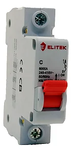 Disjuntor Unipolar Curva C 50A 6kA ED61C50A – Elitek