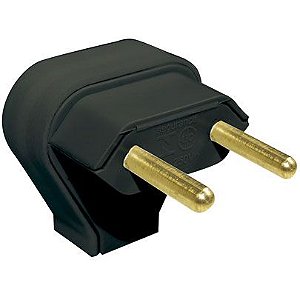 PLUGUES RESIDENCIAS TRIAGULARES SAÍDA LATERAL  615843 10 A  250 V  2 PINOS  PRETO PIAL PLUS LEGRAND