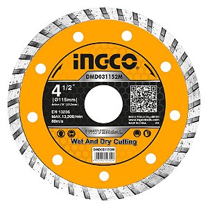 Disco de Corte 115 4.1/2" X 22.23 Diamantado Turbo Ingco