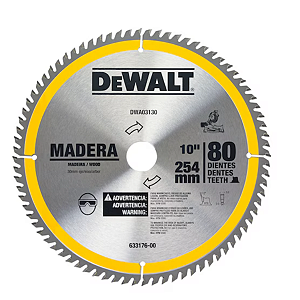 Lâmina Para Serra Esquadria 10" 80 Dentes Madeira Dewalt