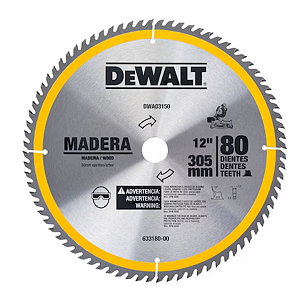 Lâmina Para Serra Esquadria 12" 80 Dentes Madeira Dewalt