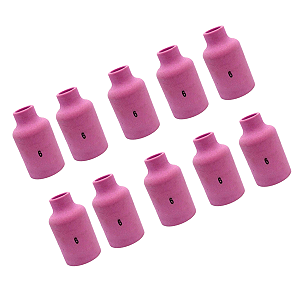 Bocal Cerâmica Gás Lens TIG 26 Nº 06 54N16 10 Unidades Oximig