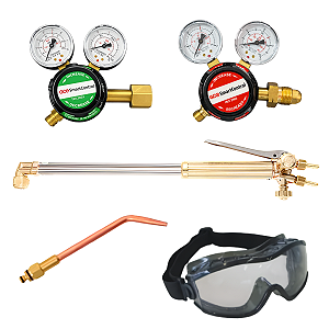 Kit Oxicorte Completo (Reguladores, Maçarico, Extensão e Óculos)