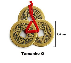 Moedas Da Sorte Chinesa Feng Shui Riqueza Sucesso G (2,8 cm)