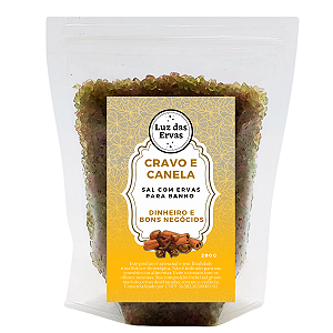 Banho Sal Grosso e Ervas Cravo e Canela