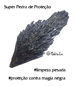 Pedra Cianita Negra - Vassoura de Bruxa (de 12g a 19g) | Cura Energética e Proteção