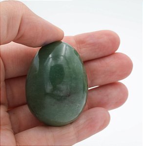 Yoni Egg Quartzo Verde com Furo (Pedra da Cura)