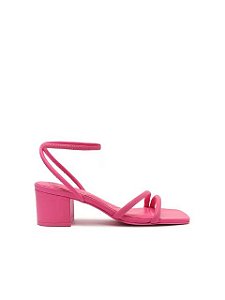 Schutz Sandália Salto Bloco Médio Tiras Rosa S2124800230002