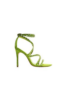 Schutz Sandália Salto Alto Nobuck Verde S2153900020002