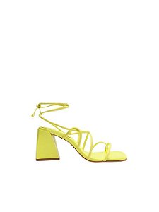 Schutz Sandália Salto Bloco Fernanda Couro Amarelo Neon S2145500020009