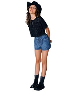 Zinco Shorts Five Pockets com Termocolante Jeans 204174