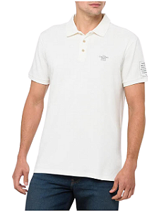 Calvin Klein Camiseta Polo Manga Curta Selo Sustainable Off White PR734