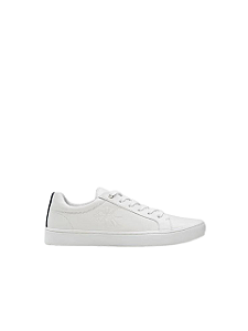 Calvin Klein Tênis de Couro Skate Estampa Logo CKJ Branco CKJM1101